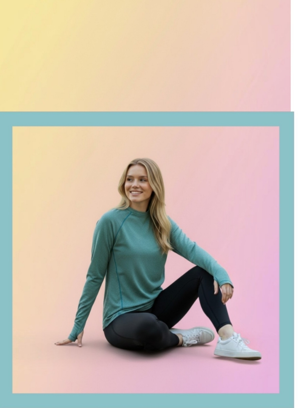 New Women's Long Sleeve Athletic Activewear DRI Tek T-Shirt w Flatlock Stitching